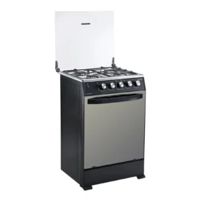 COCINA 24" NEGRO MATE, 4 QUEMADORES, PLANO INOXIDABLE ECOLINE MARIELA NEGRO MATE