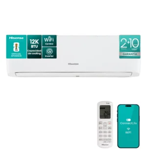 AC 12.000 BTU - INVERTER- GOLDEN FIN, MODO SMART HISENSE