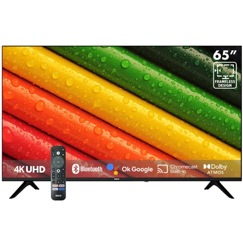 TELEVISOR 65" SMART ANDROID, COMANDO DE VOZ, BLUETOOTH, 4K RCA 65UHDRC
